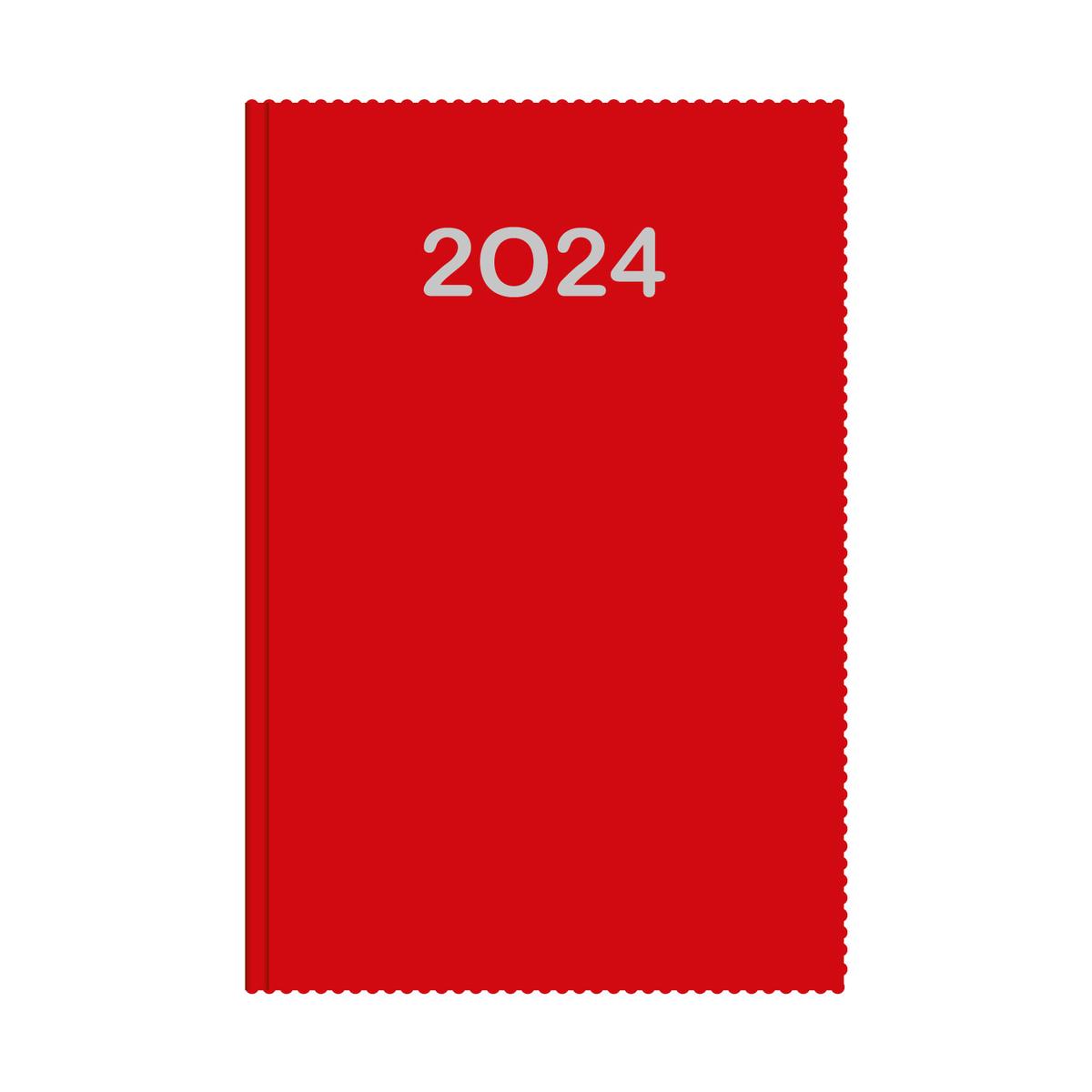 Ημερήσιο ημερολόγιο 2024 vintage κόκκινο 12 x 17 cm
